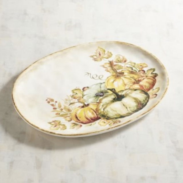 Harvest Blessing Pumpkin Oval Platter
