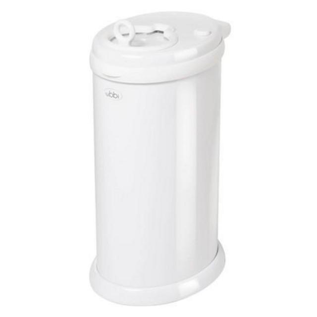 Ubbi Steel Odor Locking Diaper Pail, White