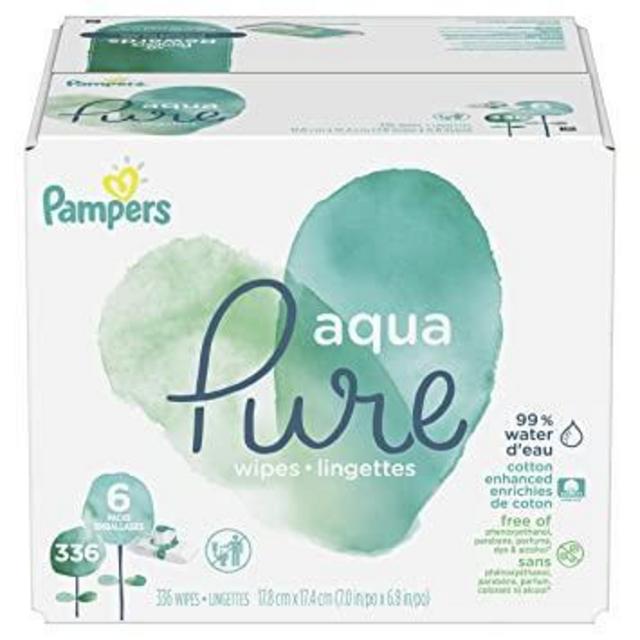 Pampers Aqua Pure Sensitive Water Baby Diaper Wipes, 8X Pop-Top Packs, 448 Count