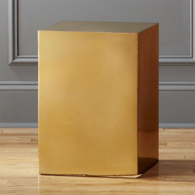 gold cube side table