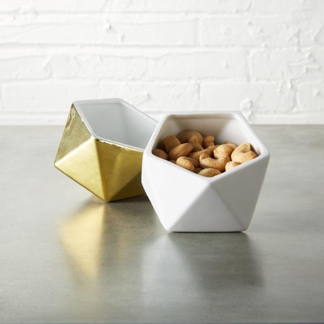 clarity gold & white bowls