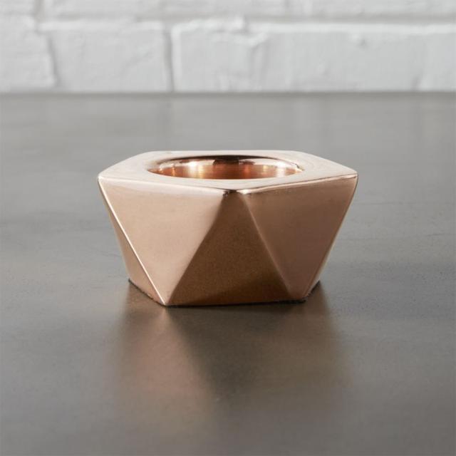 gami rose gold tea light candle holder