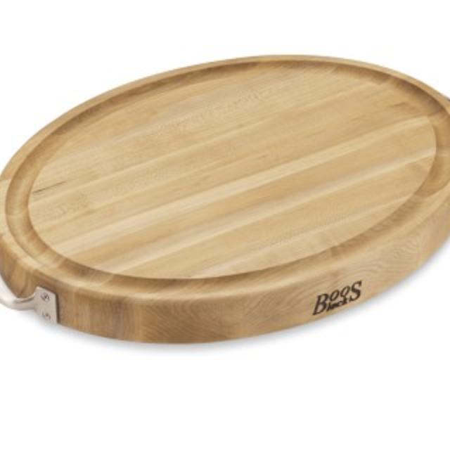 Boos Edge-Grain Oval Carving Board