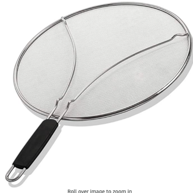 Grease Splatter Screen for Frying Pan 13" - Stops 99% of Hot Oil Splash - Protects Skin from Burns - Splatter Guard for Cooking - Iron Skillet Lid Keeps Kitchen Clean - Stainless Steel
