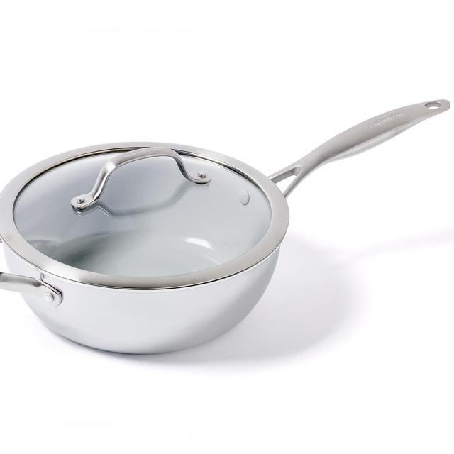 Venice Pro Ceramic Non-Stick Chef's Pan with Helper Handle and Lid, 3.5qt