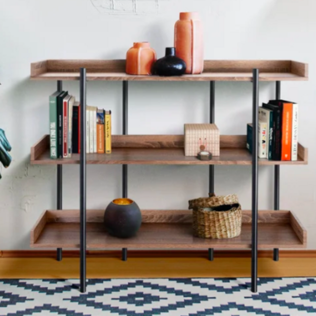 Zhane 36.5'' H x 47.25'' W Steel Etagere Bookcase