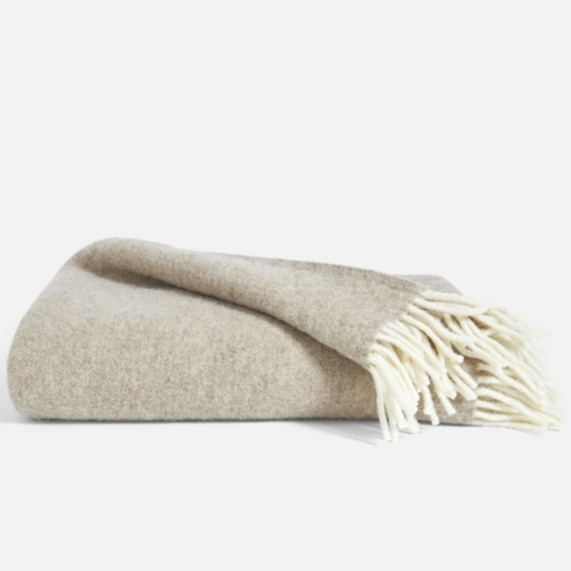 Pure Wool Throw Blanket (Latte)