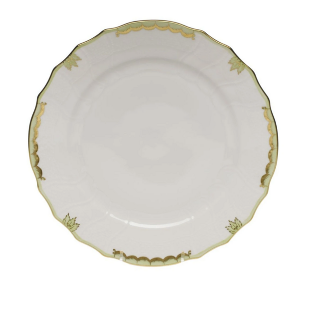 Herend Princess Victoria Green Rim Soup Plate