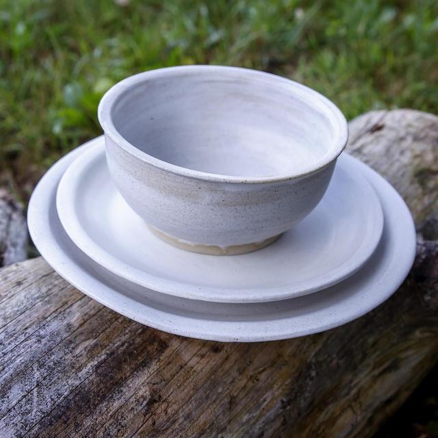 Handmade Dinner Plate, Salad Plate, + Bowl Set