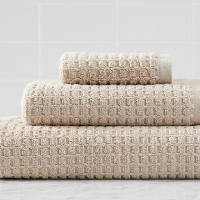 Flax Waffle Terry Bath Towels