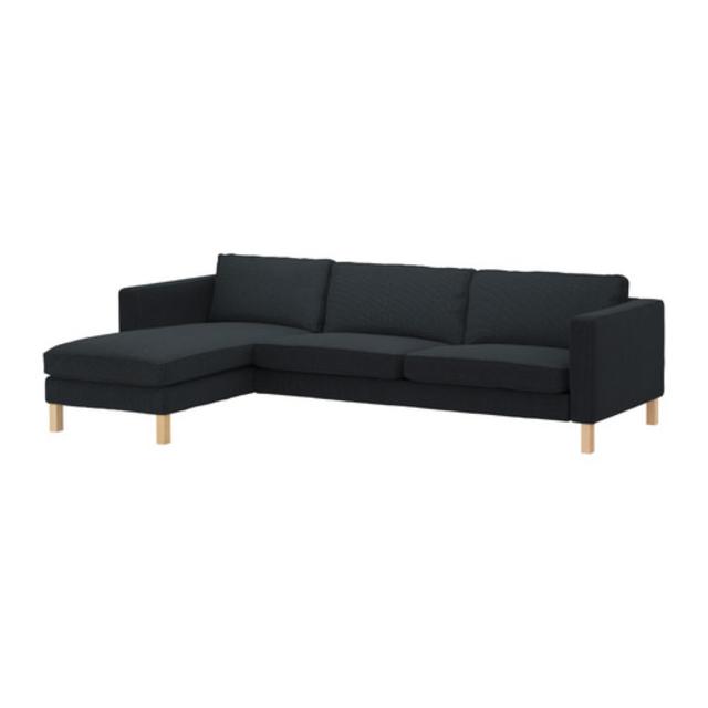 KARLSTAD     Sofa and chaise lounge, Korndal dark gray