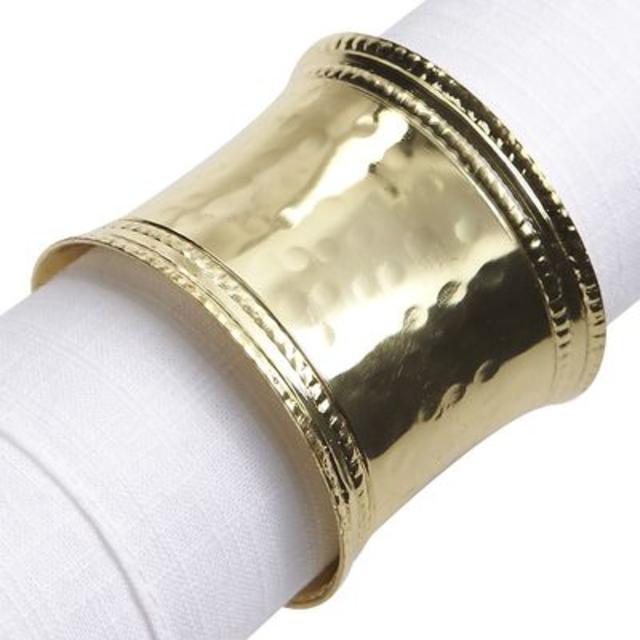 Hammered Gold-Finish Napkin Ring