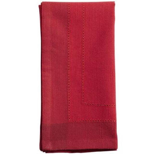 Hemstitch Napkin - Apple Red