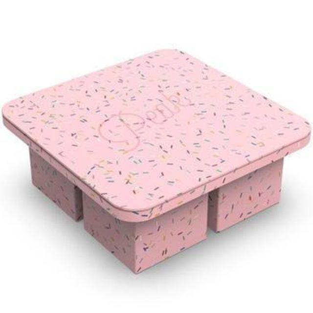 Silicone Large Ice Cube Tray Speckled Pink