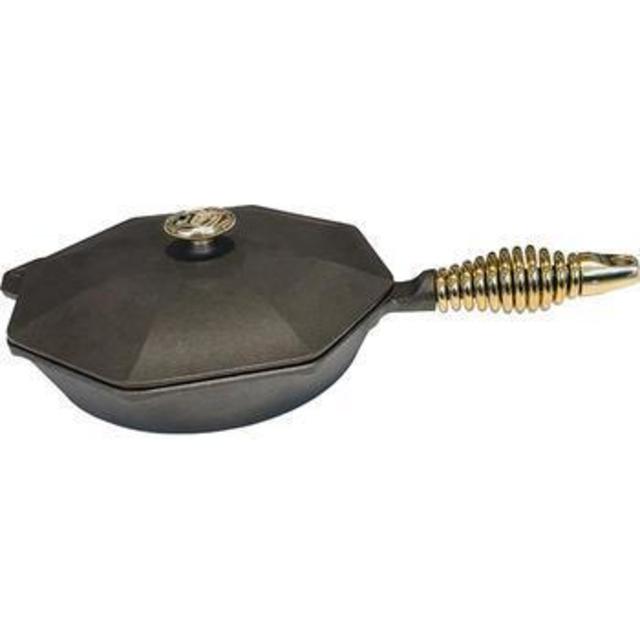 Finex 10" Cast  Iron Skillet w/ Lid Brass