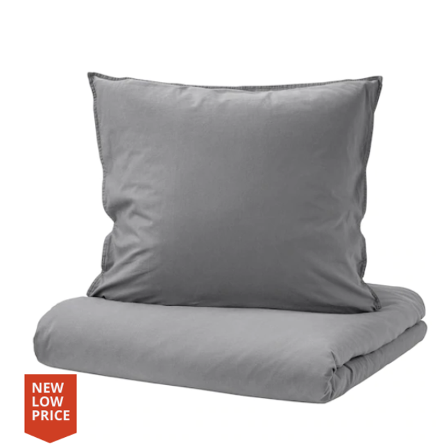 ÄNGSLILJA    duvet cover bedding set, gray