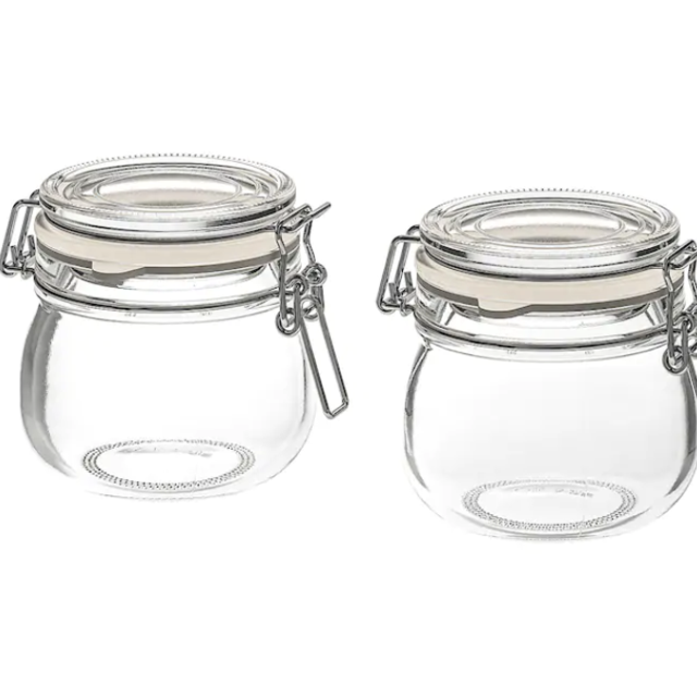 CORKS clear glass jars, 13 cl, 3 in a set