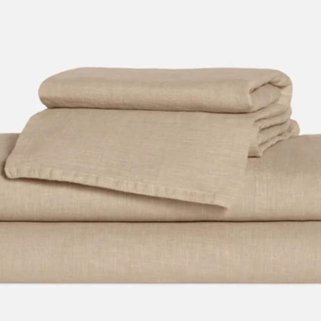 Brooklinen Linen Core Sheet Set (Cal King Khaki Chambray)