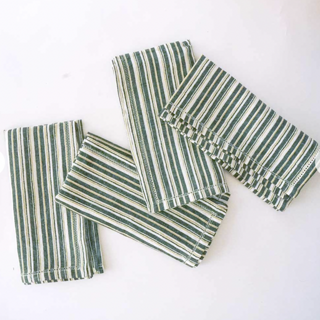 India Hicks Home Hunter Green Stripe Napkin | Set of 4