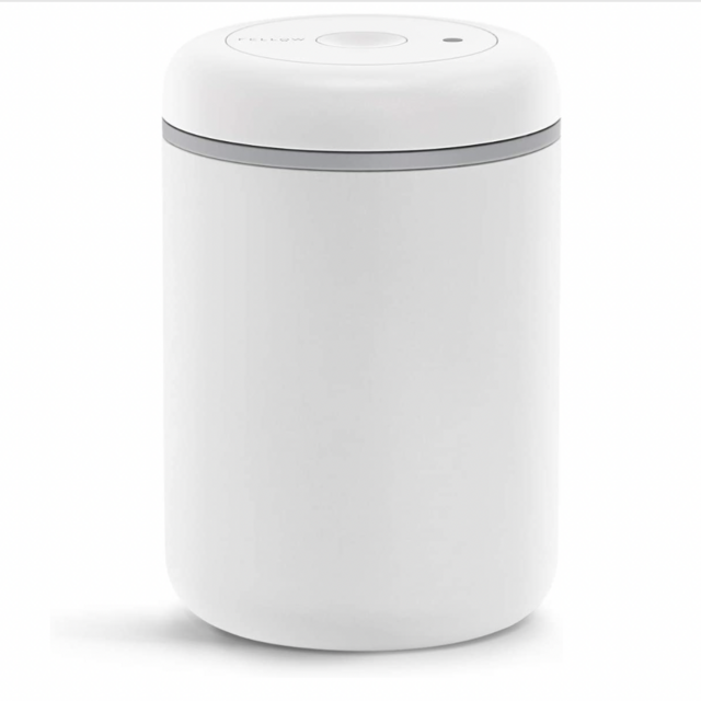 Fellow Atmos Vacuum Coffee Canister & Food Storage Container - Airtight Food Storage Containers - Coffee Containers - 1.2 Liter - Matte White