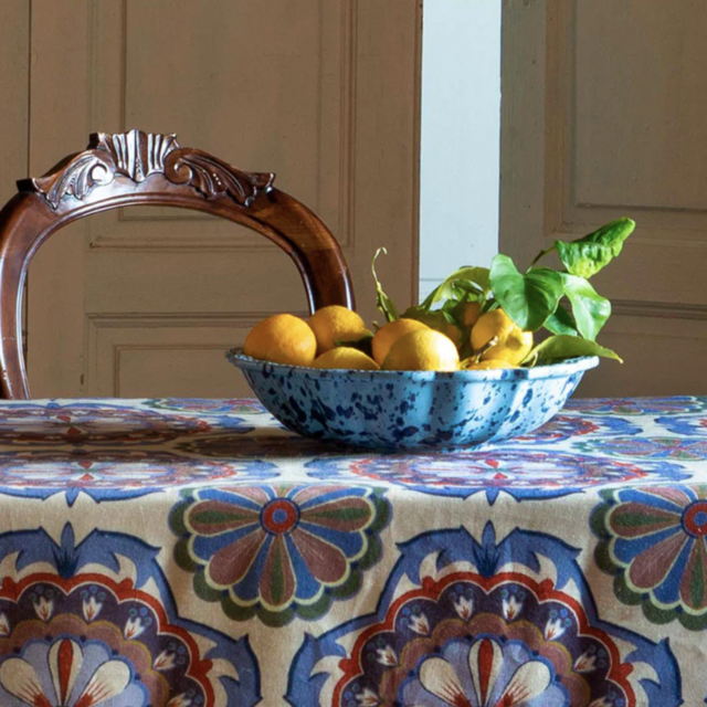 Speckled Serving Bowl, Blue