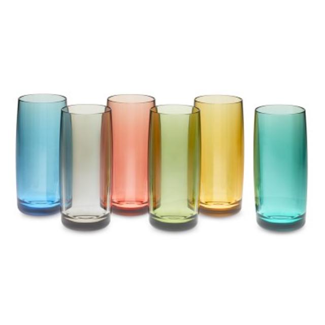 DuraClear® Highball Glasses, Multicolor