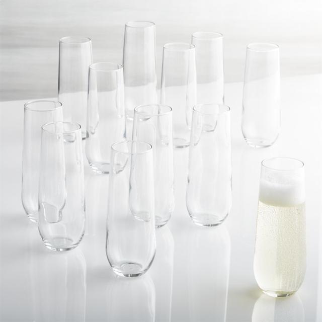 Set of 12 Stemless Flute Glasses 9 oz.