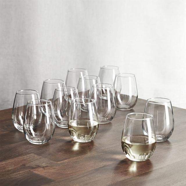 Set of 12 Stemless Wine Glasses 11.75 oz.