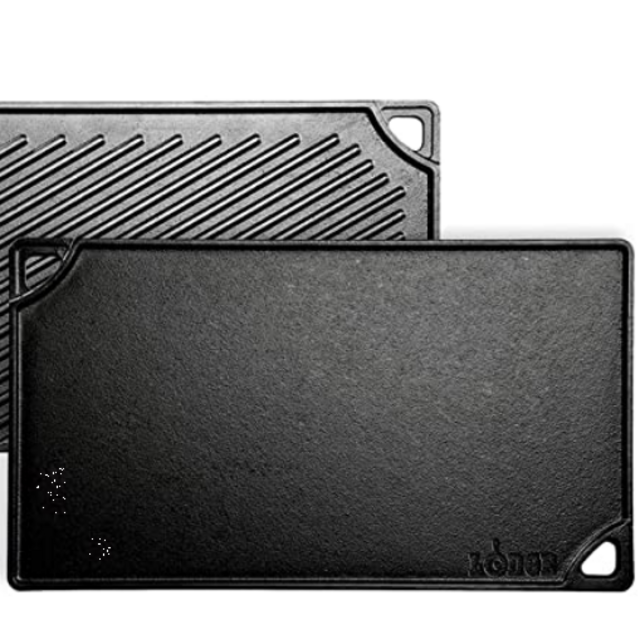 Lodge Cast Iron Reversible Grill/Griddle, 16.75 In, Black