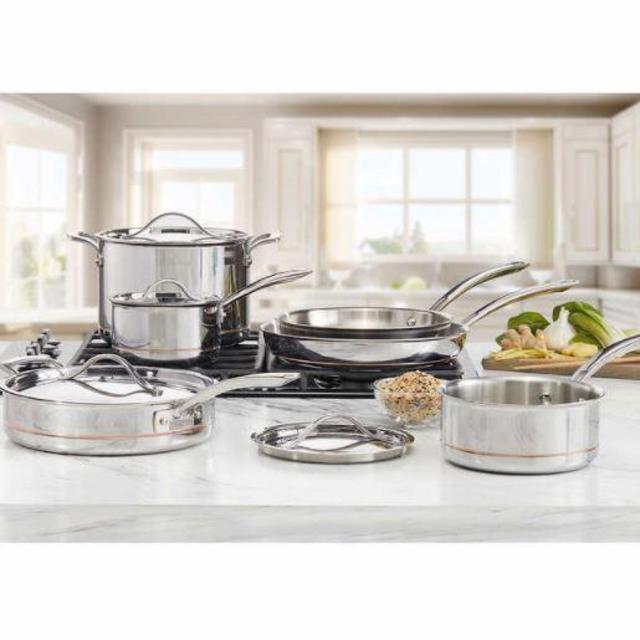Kirkland Signature 10-piece 5-ply Clad Stainless Steel Cookware