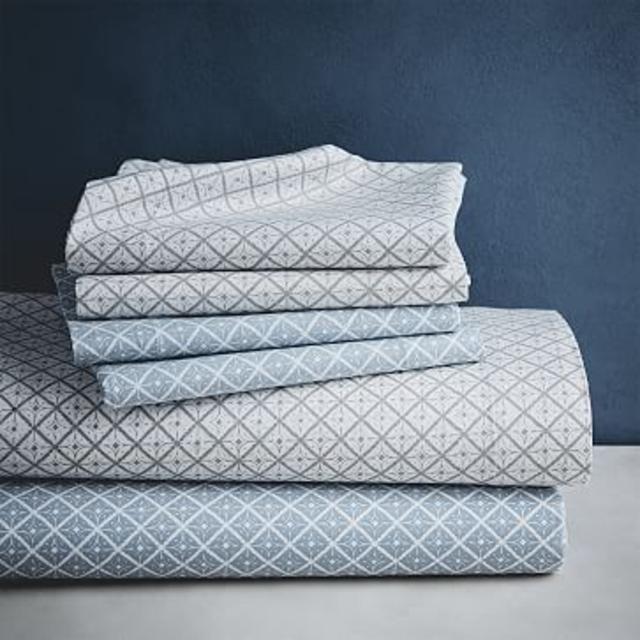 Organic Diamond Tile Sheet Set - Queen - Moonstone