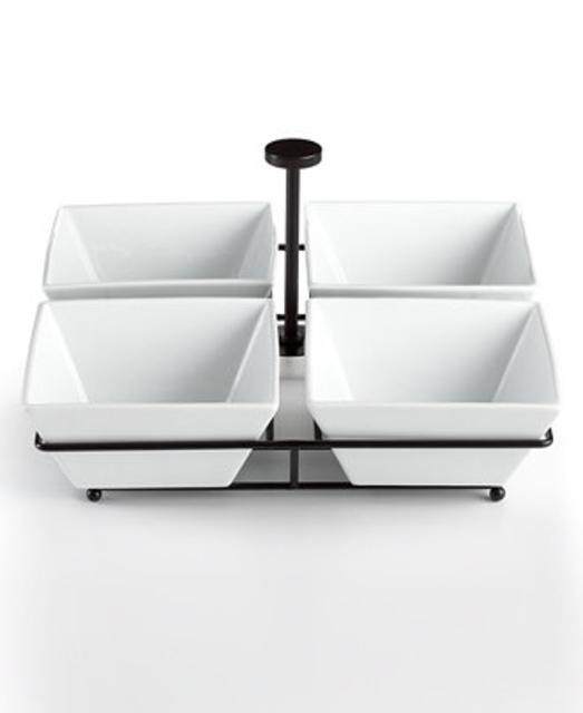 The Cellar Whiteware 4 Section Square Condiment Dish