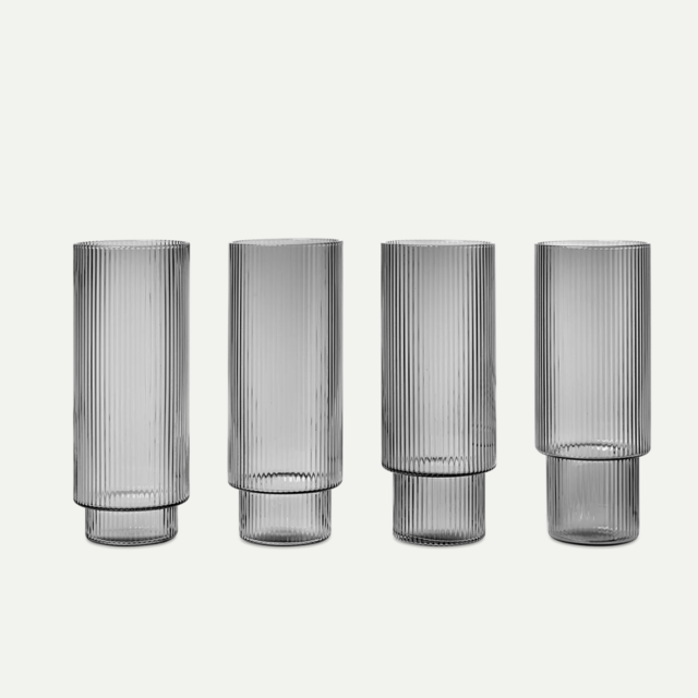 Ripple Long Drink Glasses (Set of 4)