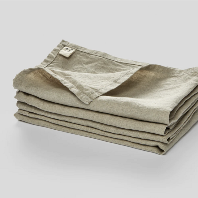 100% Linen Napkin Set in Natural