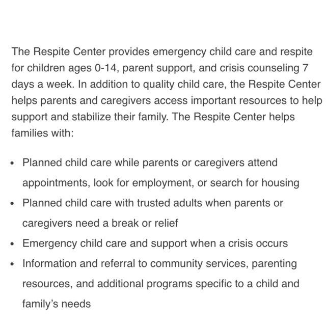 Donations to Respite (a program of RISE)