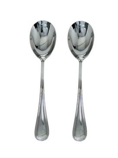Set of Two Stainless Steel Serving Spoons