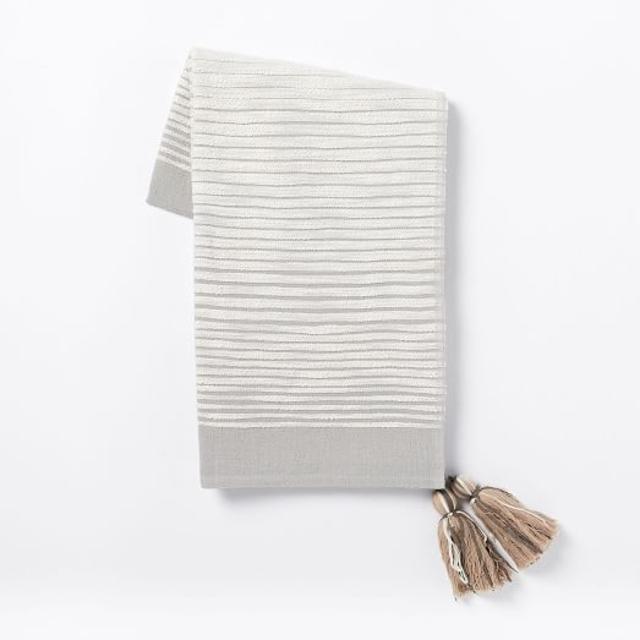 Textured Stripe Throw - Platinum