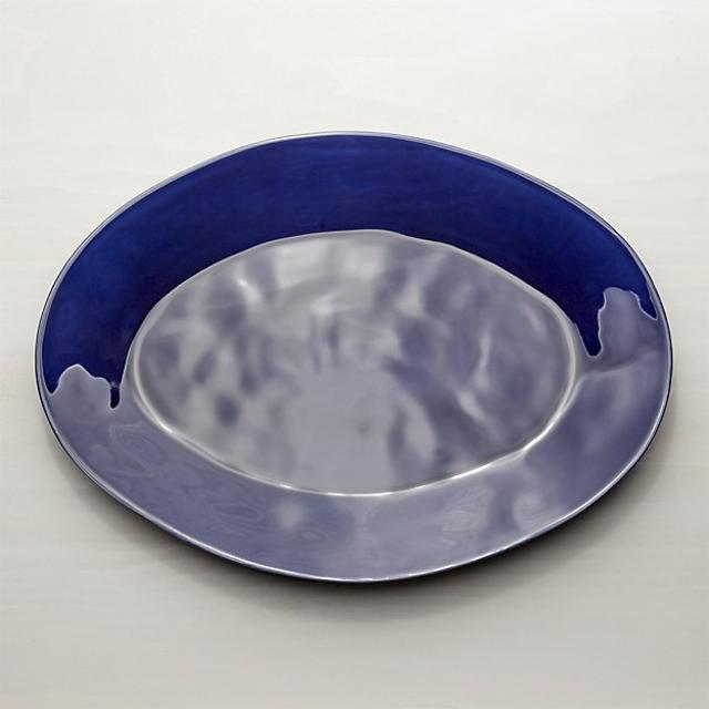 Marin Dark Blue Large Oval Platter