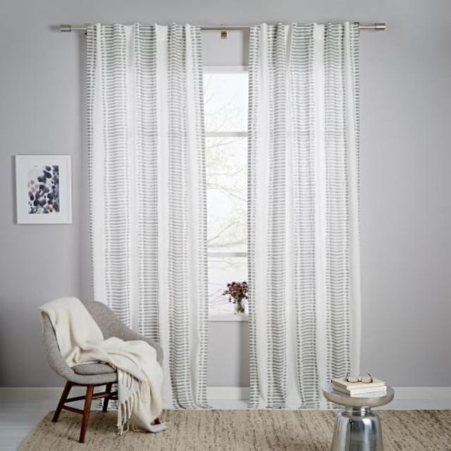 Striped Ikat Curtain - Platinum - 96"