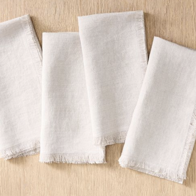 Frayed Edge Linen Napkin Sets