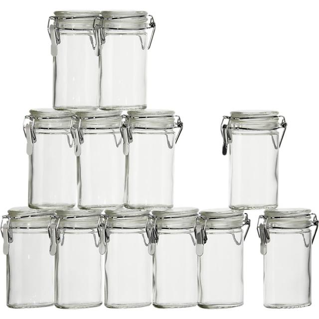 Set of 12 Mini Oval Spice-Herb Jars with Clamp