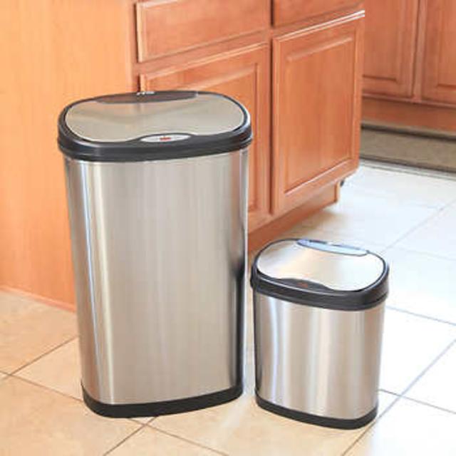 Nine Stars 13.2 & 3.2 Gallon Touchless Motion Sensor Trash Can Set