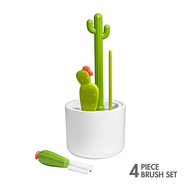 Boon Cacti Bottle Cleaning Brush Set (4pcs), Green