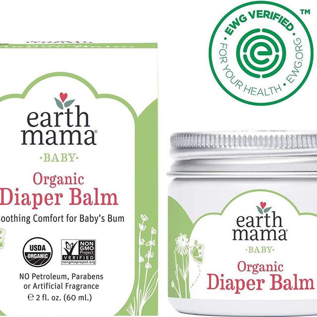 Organic Diaper Balm by Earth Mama | Safe Calendula Cream to Soothe and Protect Sensitive Skin, Non-GMO Project Verified, 2-Fluid Ounce (2-Pack)