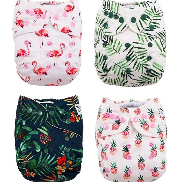 The Hollywood Hotel 4-Pack Cloth Pocket Diapers with 4 Bamboo Inserts