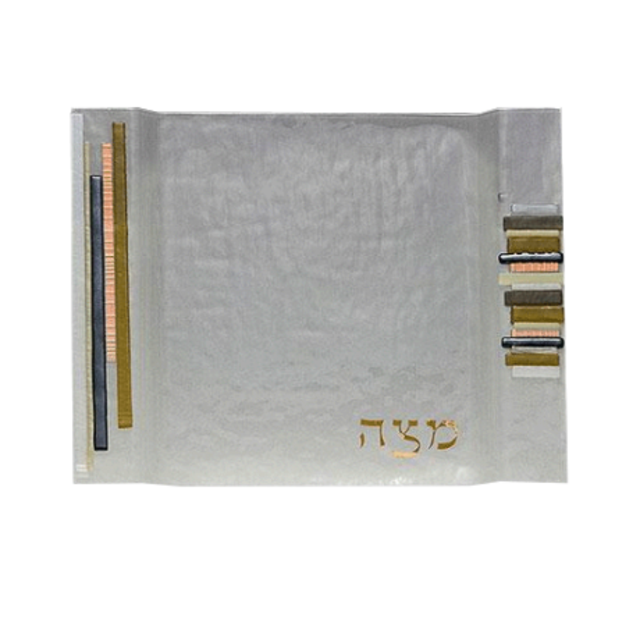 Duo Linear Amber Matzah Plate by Beames Designs