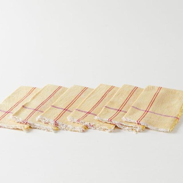 Auntie Oti Set of Six Yellow Napkins