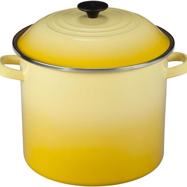 Le Creuset Soleil Yellow Enamel on Steel Stockpot, 12 Quart