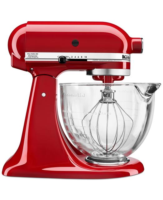 KitchenAid KSM105GBC 5 qt. Stand Mixer with Glass Bowl & Flex Edge Beater