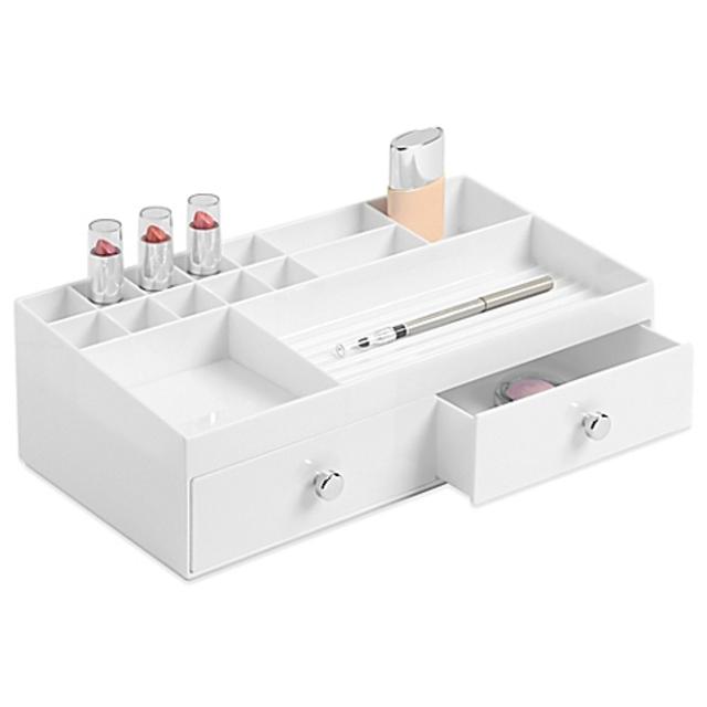 InterDesign® 2-Drawer Cosmetic Organizer in White